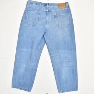 Levi's Women's Cotton Blue Size 34 Stay Loose Baggy Jeans Zip Solid Stained Y2K